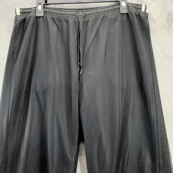 Adidas Black White Mens XL Zip Joggers Workout ActiveWear Athleisure 3 Stripe - Picture 11 of 16